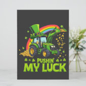 Pushing My Luck Grappige graafmachine St Patrick's Feestdagenkaart (Staand voorkant)