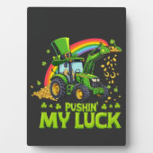 Pushing My Luck Grappige graafmachine St Patrick's Fotoplaat (voorkant)