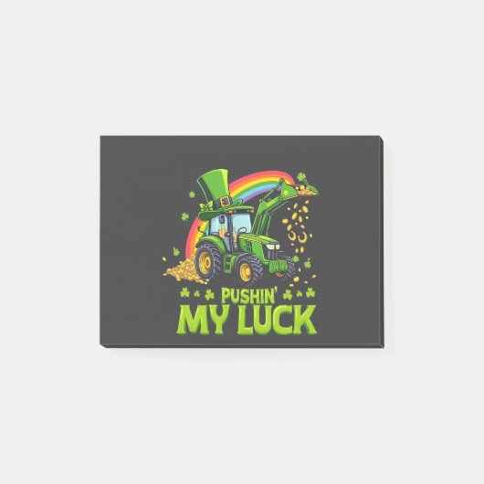 Pushing My Luck Grappige graafmachine St Patrick's Post-it® Notes (Voorkant)