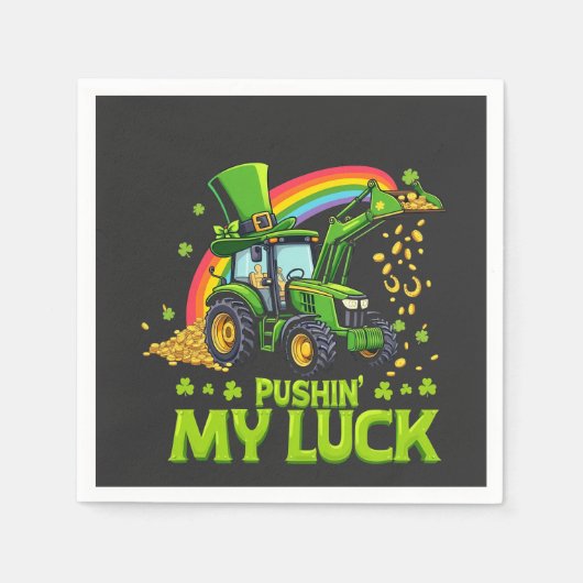 Pushing My Luck Grappige graafmachine St Patrick's Servet (Voorkant)