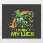 Pushing My Luck Grappige graafmachine St Patrick's Sparkling Wijnetiket (Enkel label)