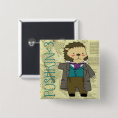 Pushkin-toets Vierkante Button 5,1 Cm (Voorkant /achterkant)