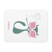 Pussy Golightly Miauw witte magneet (Horizontaal)