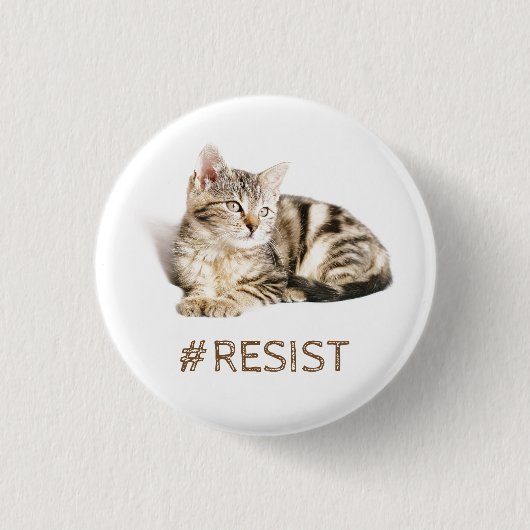 Pussy grijpt terug - #resiist ronde button 3,2 cm (Voorkant)