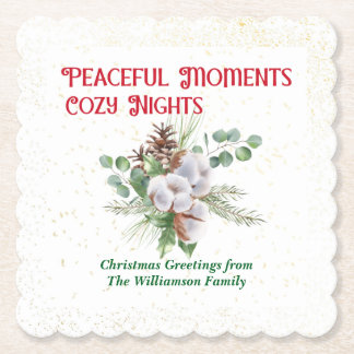 Pussy Willow Catkin Bouquet Christmas Kartonnen Onderzetters