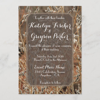 Pussy Willow Wedding Invitation Kaart