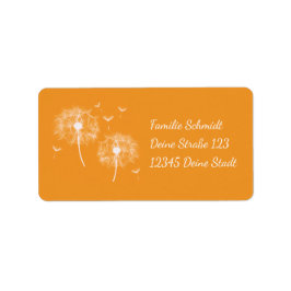 Pusteblume - orange | romantischer etiket