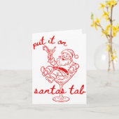 Put It On Santas Tab Funny Christmas Santa Tail Re Kaart (Gele Bloem)