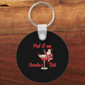 Put It On Santas Tab Funny Christmas Santa Tail Re Sleutelhanger (Voorkant)