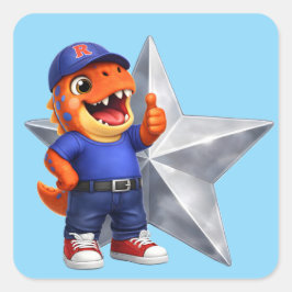 Put Silverstar level two achievement award tiered  Vierkante Sticker