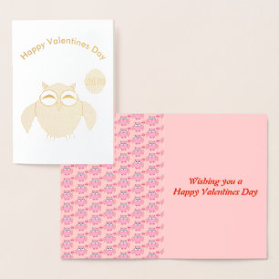 Pute roze Love You Owl Folie Kaart
