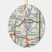 Putnam CT  kaart Keramisch Ornament (Links)