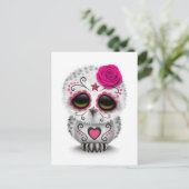 Putroze dag van de dode suikerschedel Wit Briefkaart (Staand voorkant)