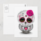 Putroze dag van de dode suikerschedel Wit Briefkaart (Voorkant / Achterkant)