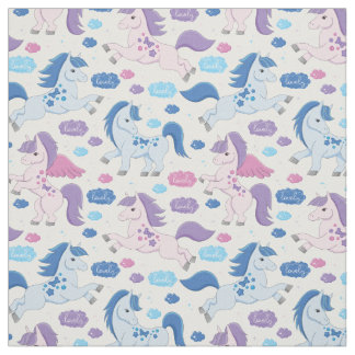 Putroze en blauwe eenhoorns patroon Fabric Stof