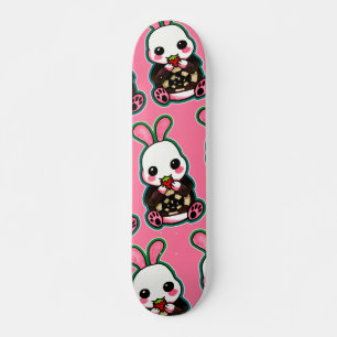 Putroze en witte paasbroodaardbei skateboard
