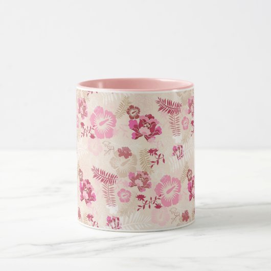 Putroze moderne bloemen patroon Hoogste sneakers Mok (Midden)