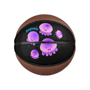 Putroze paarse kwal kawaii cartoon basketbal