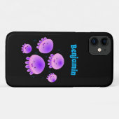 Putroze paarse kwal kawaii cartoon Case-Mate iPhone case (Achterkant (horizontaal))