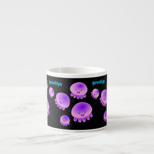 Putroze paarse kwal kawaii cartoon espresso kop