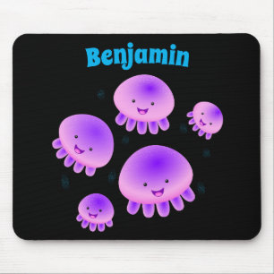 Putroze paarse kwal kawaii cartoon muismat