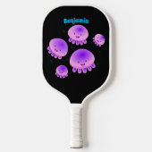 Putroze paarse kwal kawaii cartoon pickleball paddle (Voorkant)