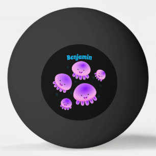 Putroze paarse kwal kawaii cartoon pingpongballen
