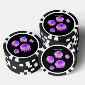 Putroze paarse kwal kawaii cartoon poker chips (Opstapeling)