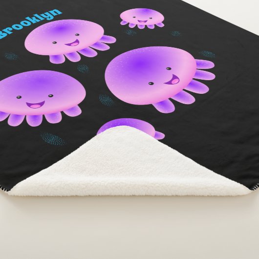 Putroze paarse kwal kawaii cartoon sherpa deken (3/4)