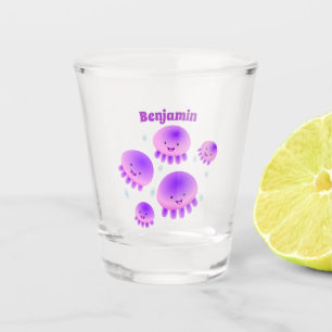 Putroze paarse kwal kawaii cartoon shot glas