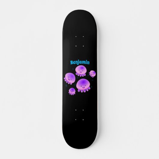 Putroze paarse kwal kawaii cartoon skateboard (Voorkant)