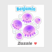 Putroze paarse kwal kawaii cartoon sticker (Vel)