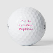 Putt Als een Pro Mam Van Kind Grappig Custom Golfballen (Voorkant)