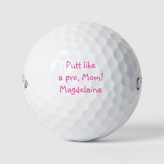 Putt Als een Pro Mam Van Kind Grappig Custom Golfballen (Voorkant)