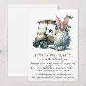Putt & Peep Party Easter Golf uitnodiging (Voorkant / Achterkant)
