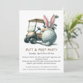 Putt & Peep Party Pâques Golf Invitation (Debout devant)