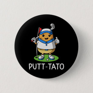 Putt-tato Golfende Aardappelen Aardappel Grappige Ronde Button 5,7 Cm