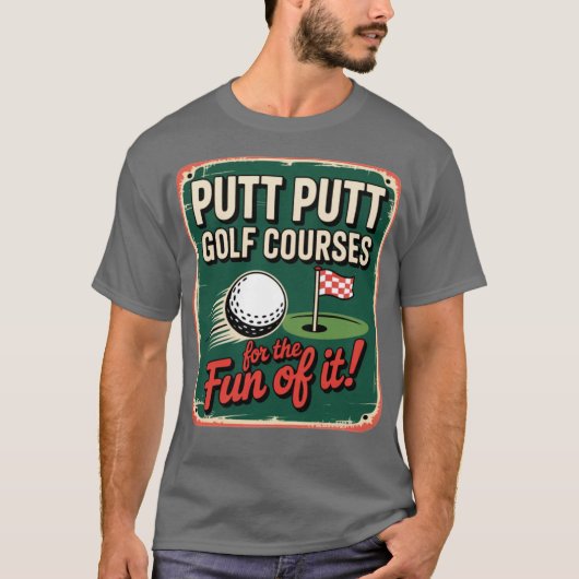 PuttBrockton, MA Retro Mini Golf  T-shirt (Voorkant)