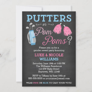 Putters ou Pom Poms Genre RevezParty Invitation