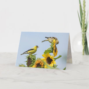 Puttertjes en zonnebloemen wenskaart kaart