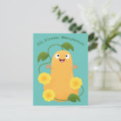 Puttertuinpompoen cartoon briefkaart (Staand voorkant)