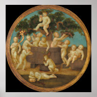 Putti avec presse à vin - Raphael Poster d'art