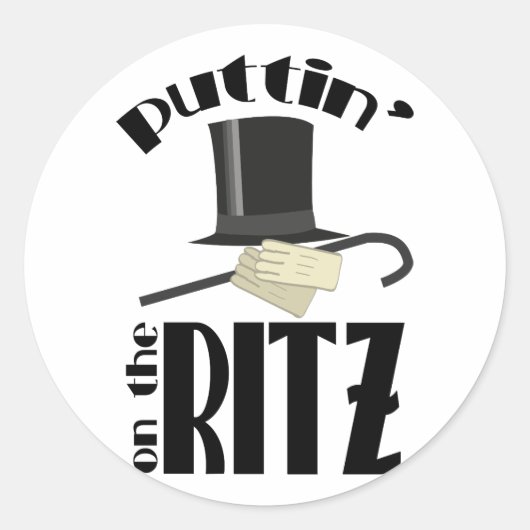 Puttin Ritz Ronde Sticker (Voorkant)