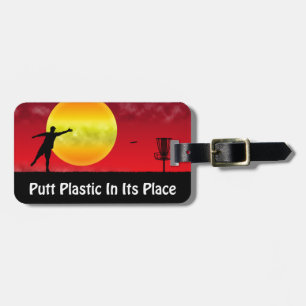 Puttplastic op zijn plaats bagagelabel