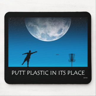 Puttplastic op zijn plaats muismat