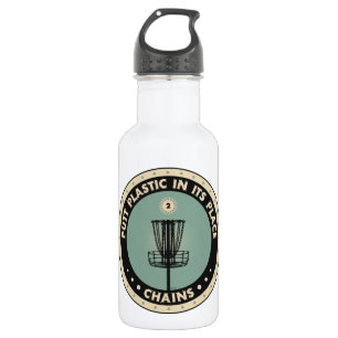 Puttplastic op zijn plaats waterfles