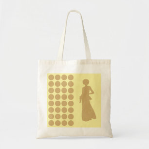 Putty Cream Neutrale Stippen Mode Silhouette Tote Bag