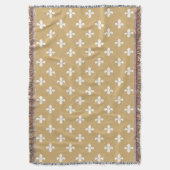 Putty Neutral Fleur de Lys Deken (Voorkant Verticaal)