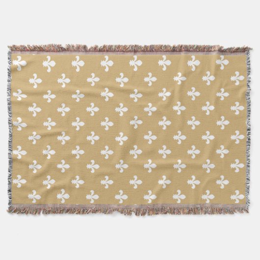 Putty Neutral Fleur de Lys Deken (Voorkant)