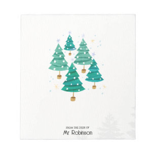 Puur Aquarel Kerstbomen Onderwijs Notitieblok